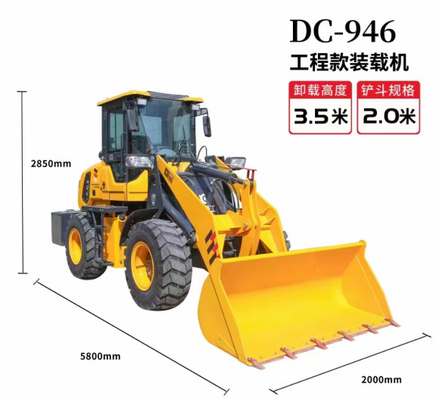 DC-946 Type 1670-20 Tyre Small Wheel Loader Heavy Duty Construction Equipment